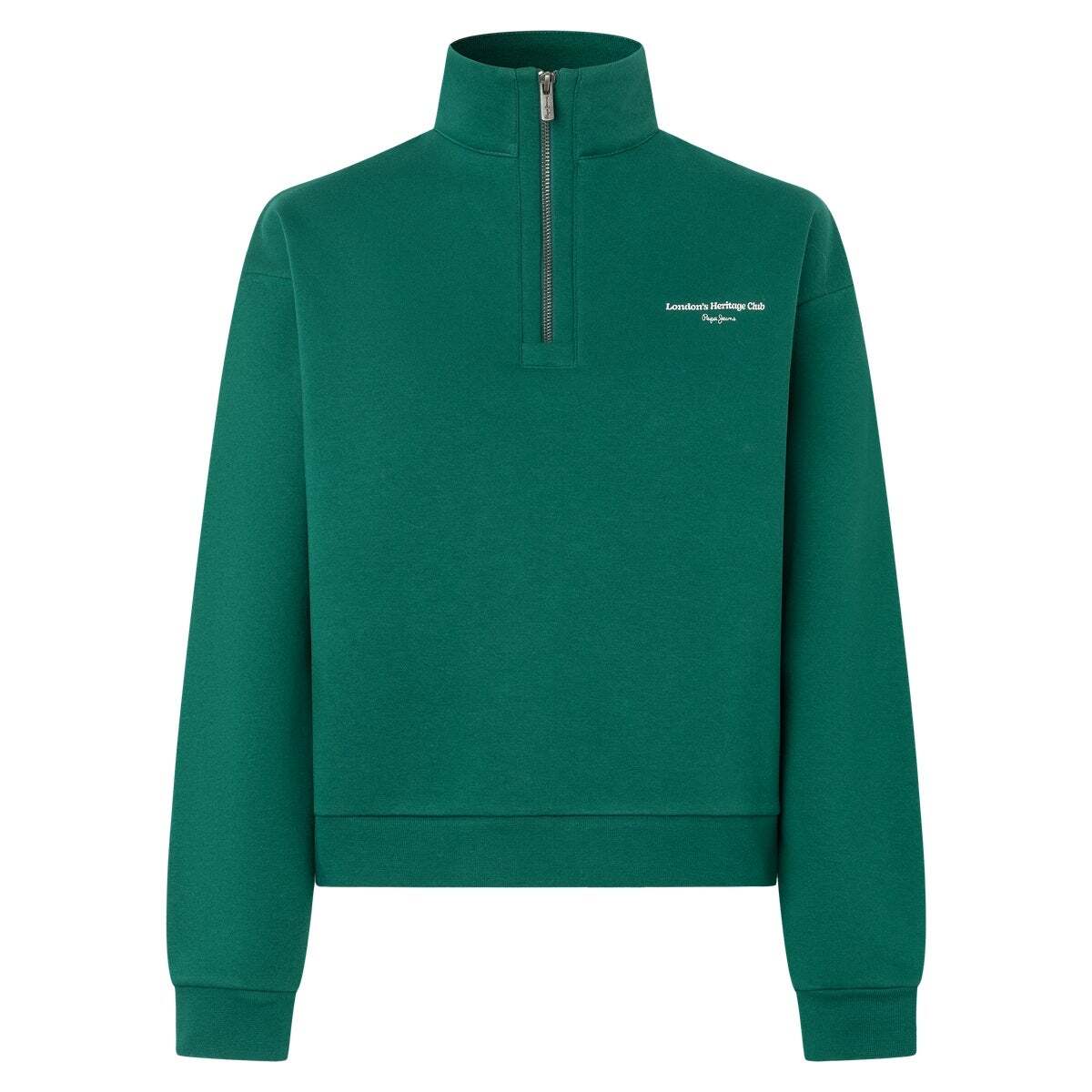 Sweat À Col Montant Avec Demi-Fermeture Éclair vert sherwood, PEPE JEANS