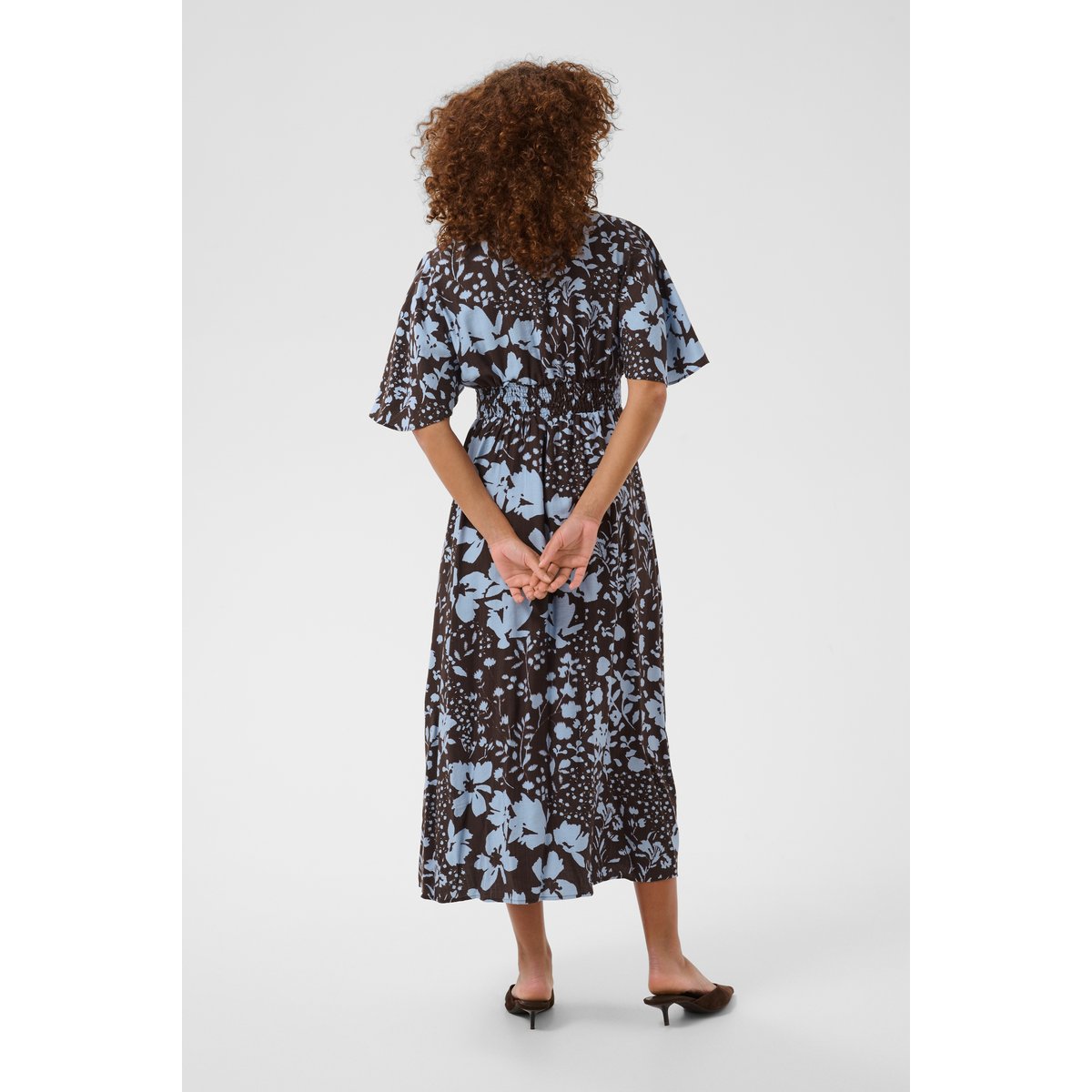 Robe marron coffee bean/blue fog flower, KAFFE