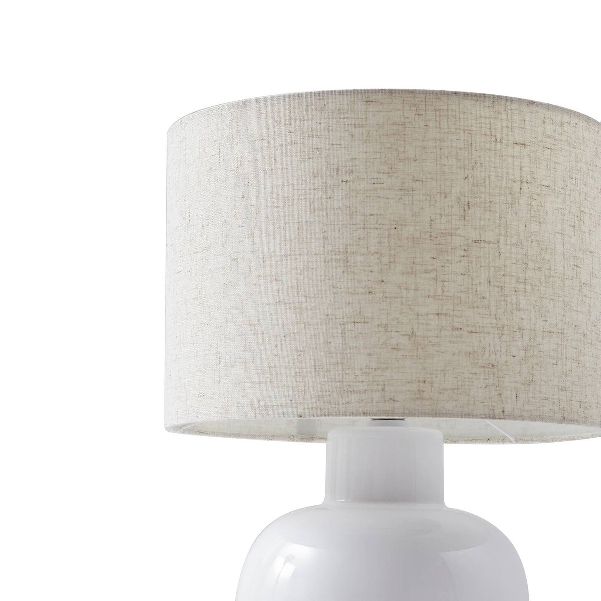 Lampe à poser en textile scandinave, Arved blanc, LINDBY