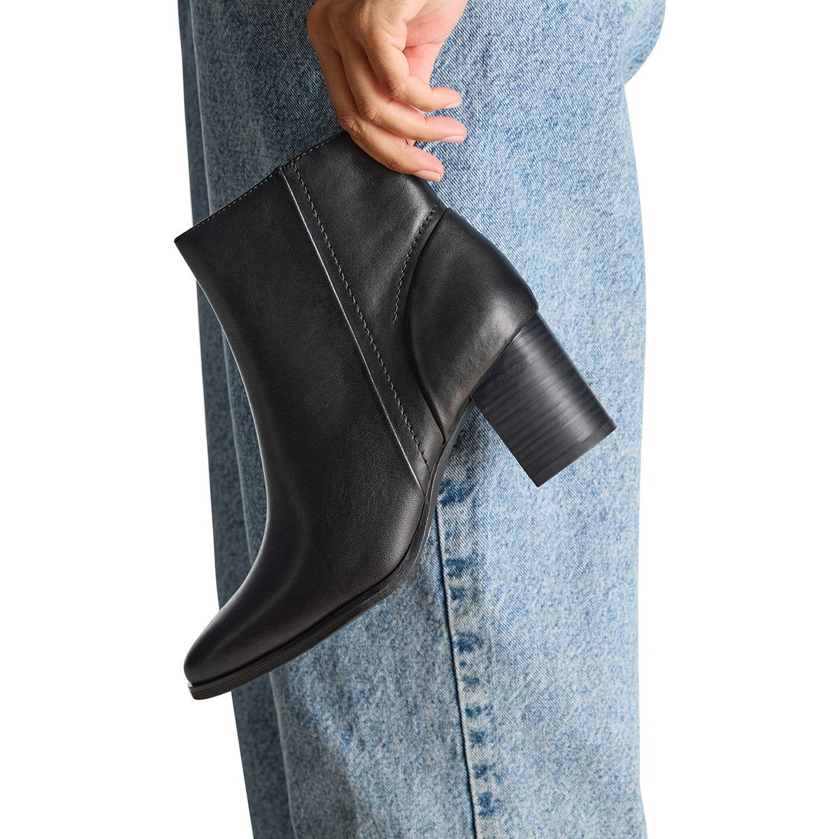 Bottine en cuir noir, MARCO TOZZI