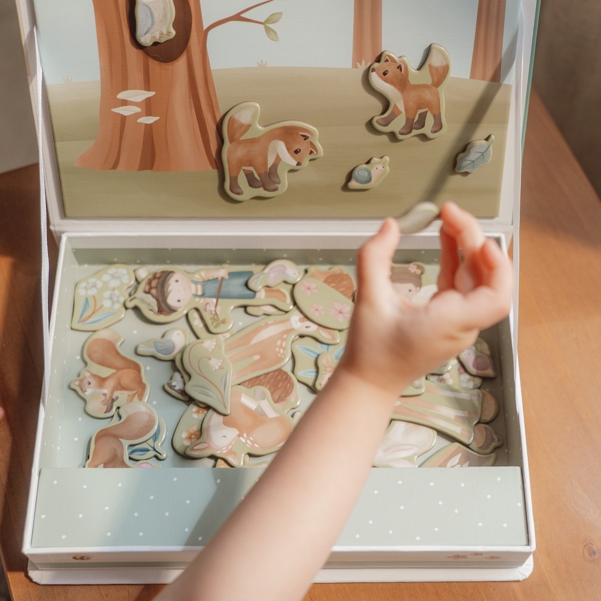 Puzzle magnétique bleu, vert, multicolore, marron, LITTLE DUTCH