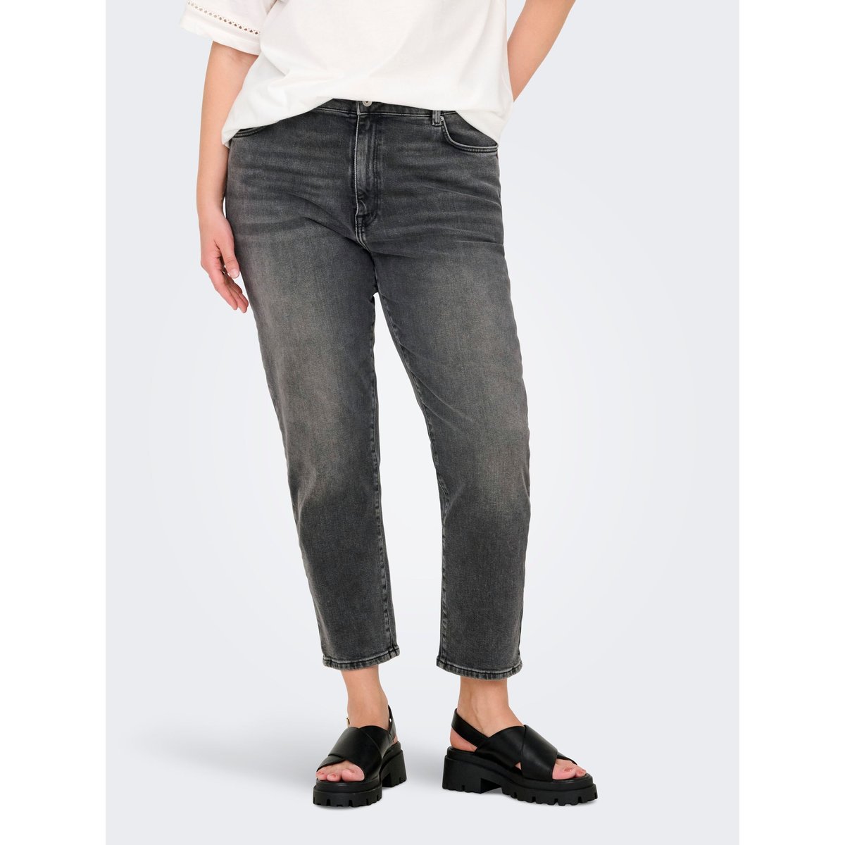 Jean Coupe Droite dark grey denim, ONLY CARMAKOMA