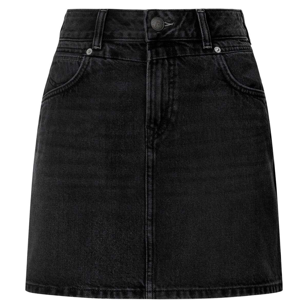 Jupe Courte Coupe Regular En Denim 11,5 oz noir/noir rigide den, PEPE JEANS