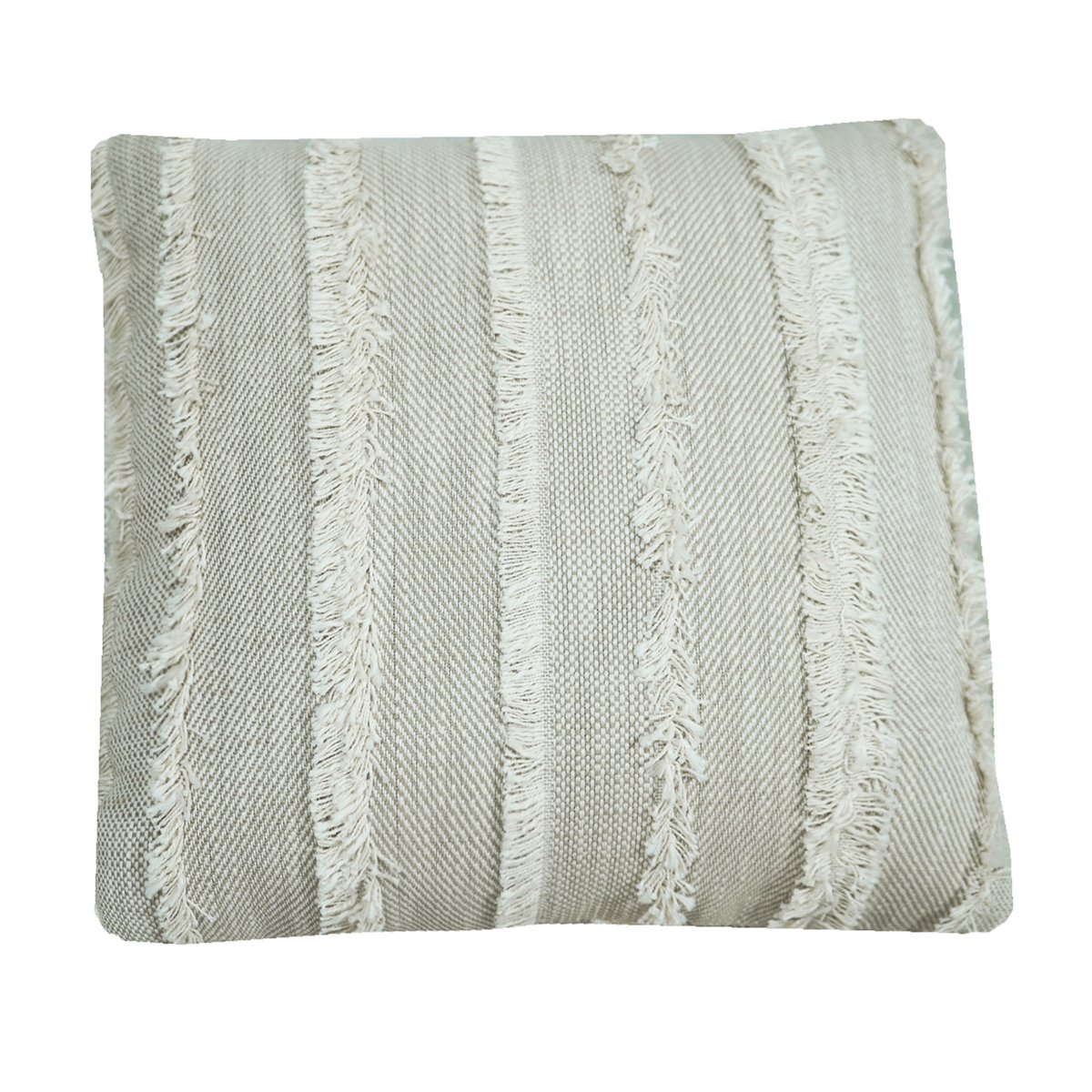 Coussin coton a frange gris, MX HOME