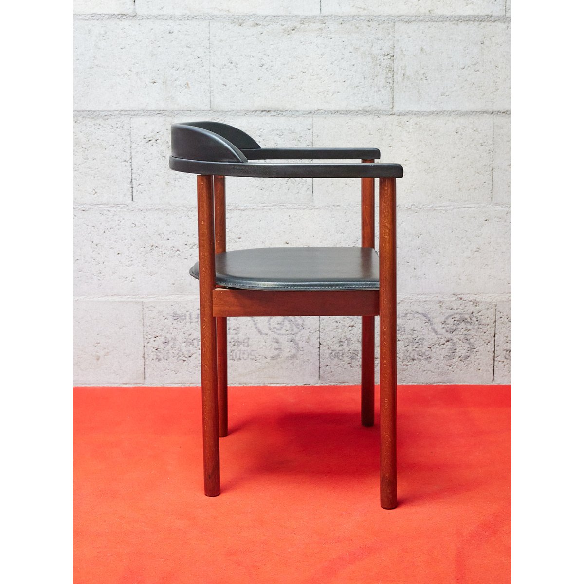 Fauteuil scandinave en bois Jakob N°1275 - Bon état bois foncé, DEBONGOUT