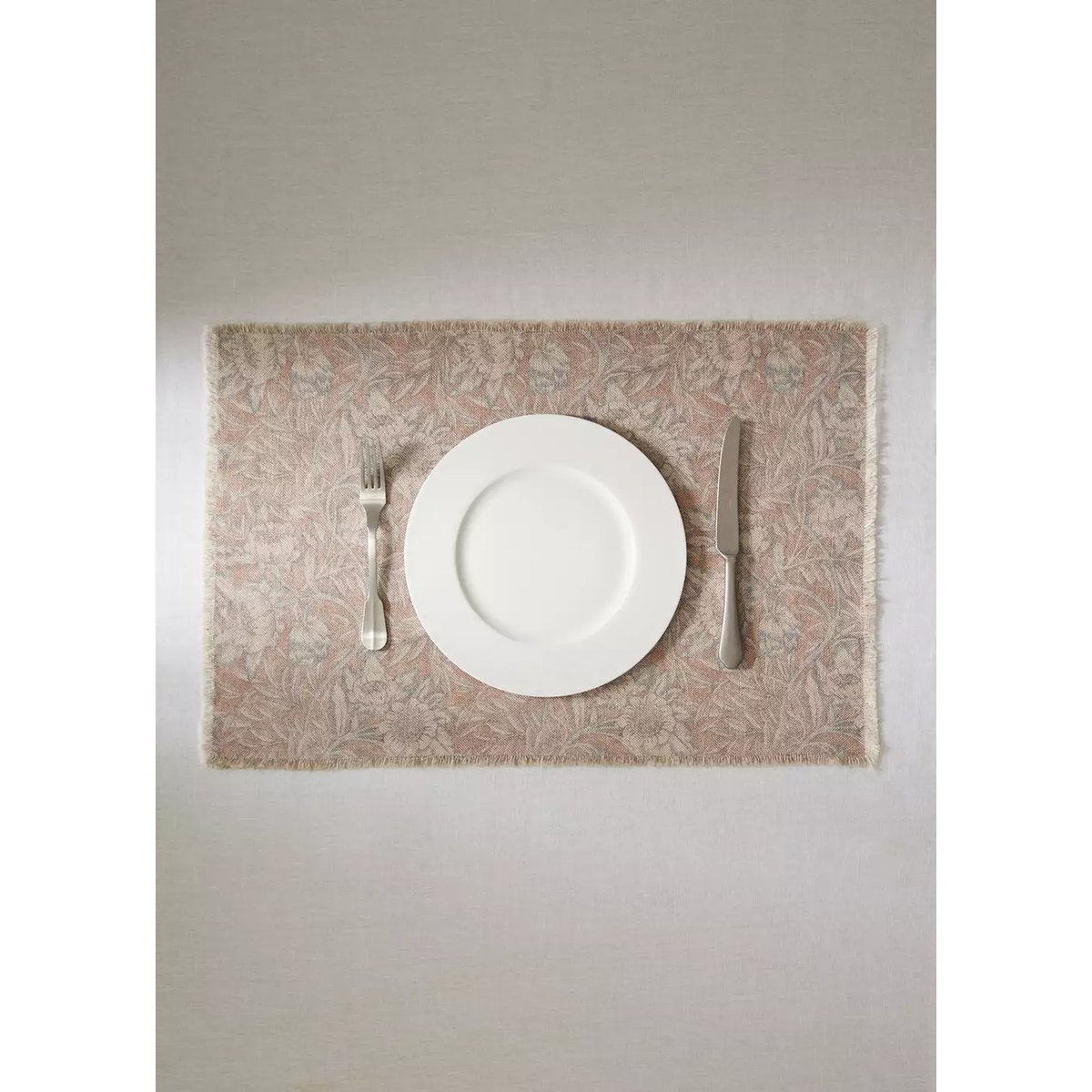 Set de table en lin et coton imprimé ornemental rose, MANGO HOME