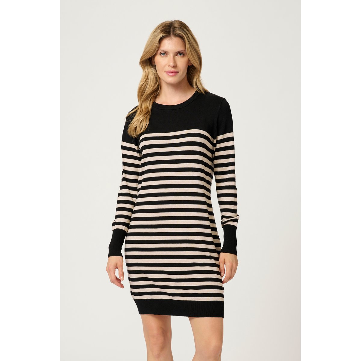 Dress noir black feather gray melange, KAFFE