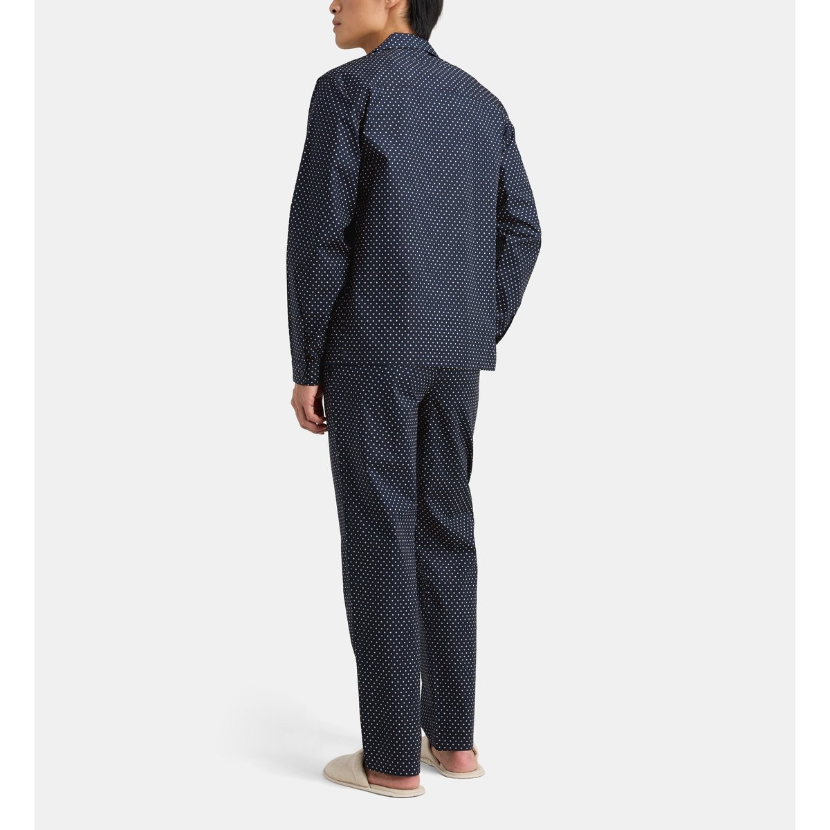 Pyjama long domo en popeline de coton bio bleu foncé, GALERIES LAFAYETTE
