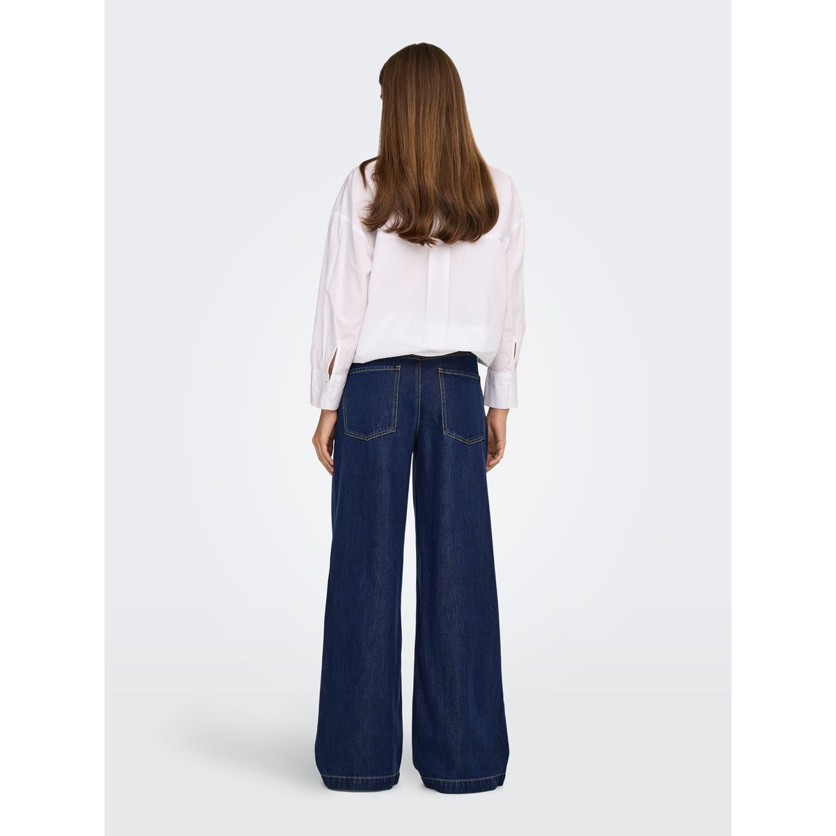 Jean À Jambe Large dark blue denim 1, ONLY