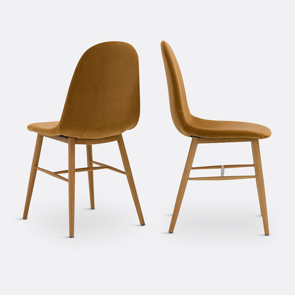 Set of 2 Polina Velvet Chairs gold ocher, LA REDOUTE INTERIEURS