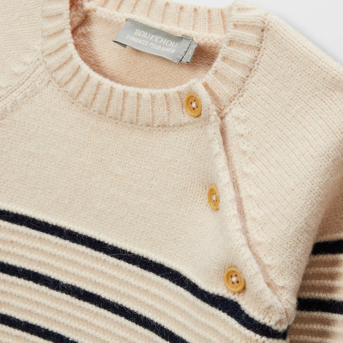 Pull rayé ecru, BOUT'CHOU