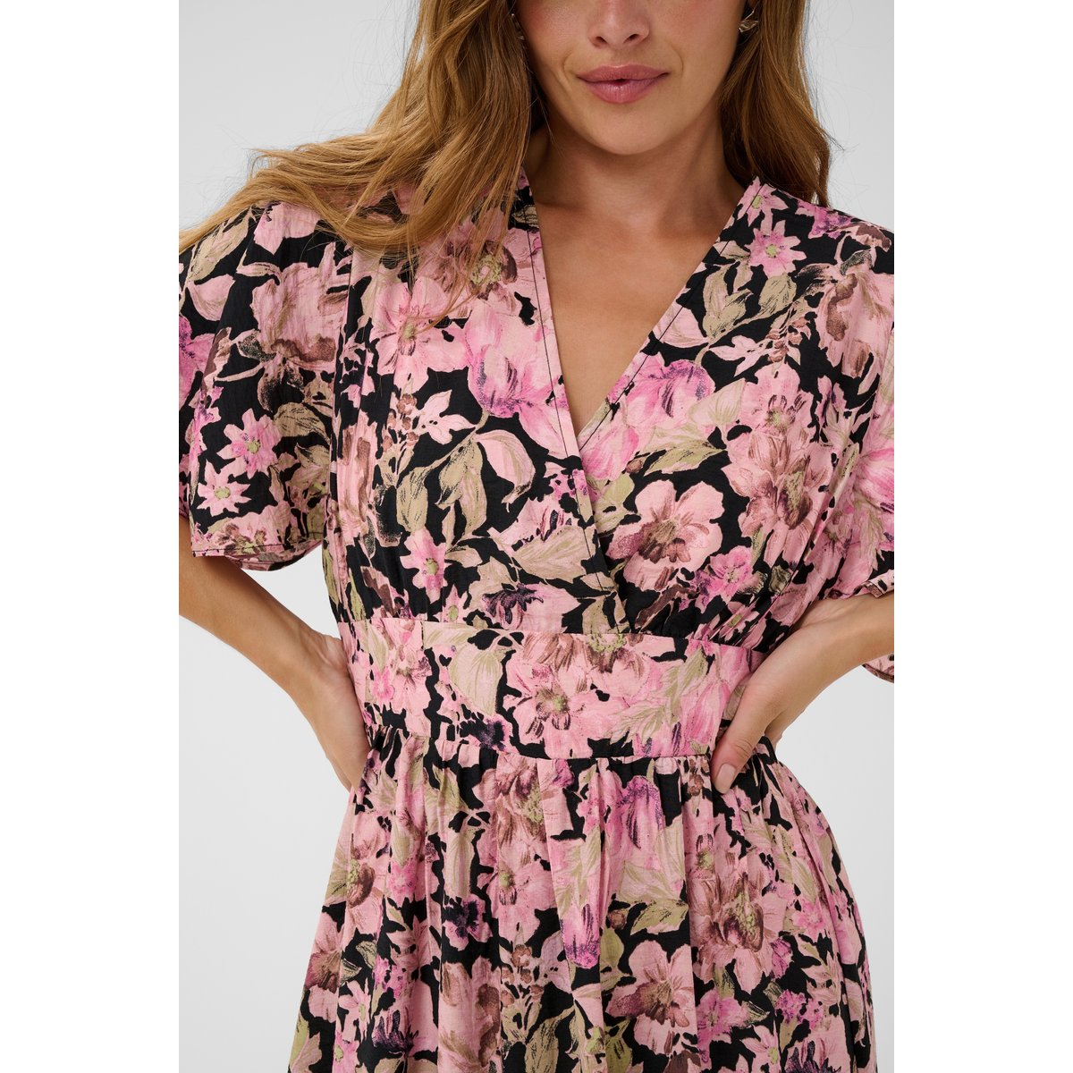 Robe rose pink flower print, KAFFE