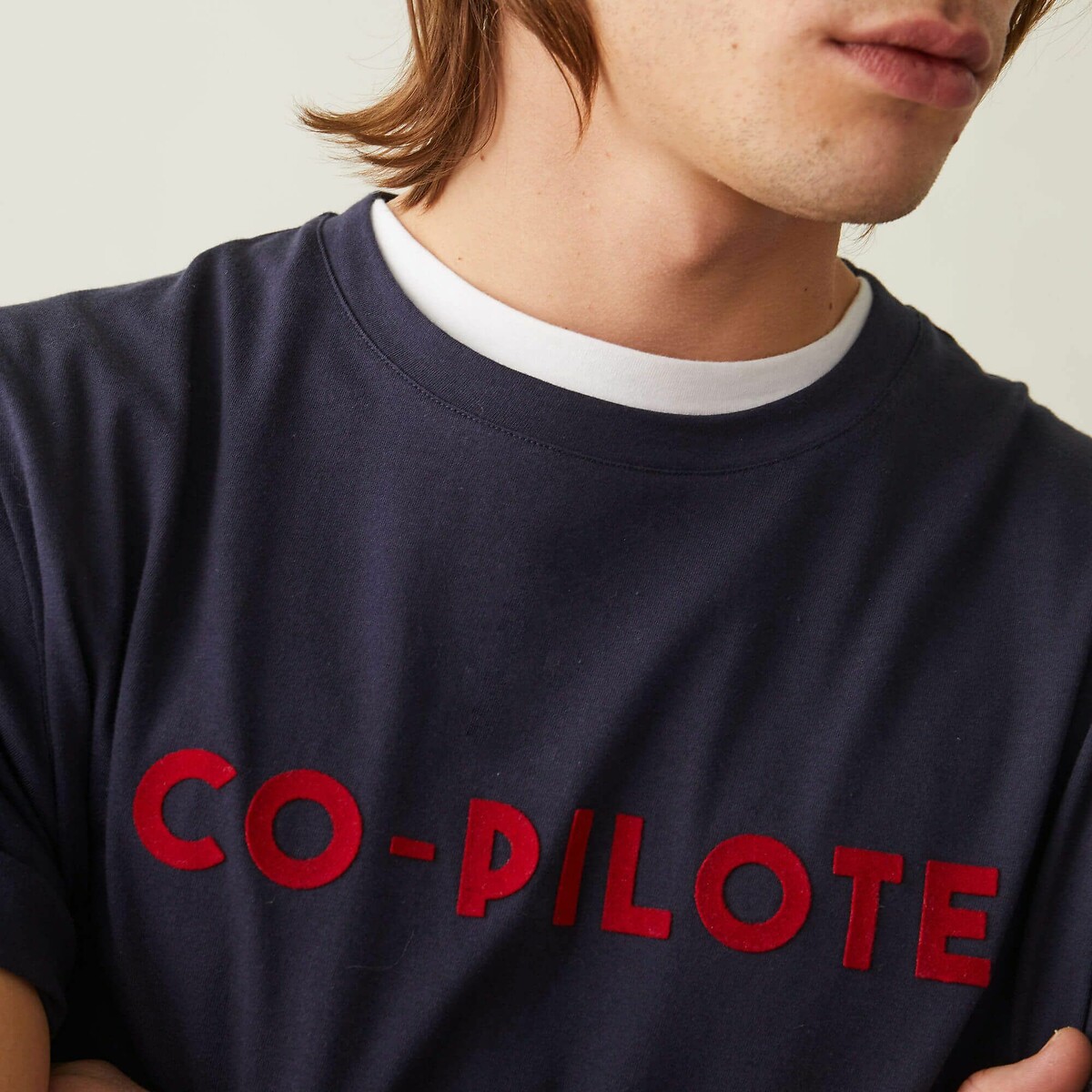 T-shirt manches courtes Co-pilote bleu marine, LE SLIP FRANCAIS