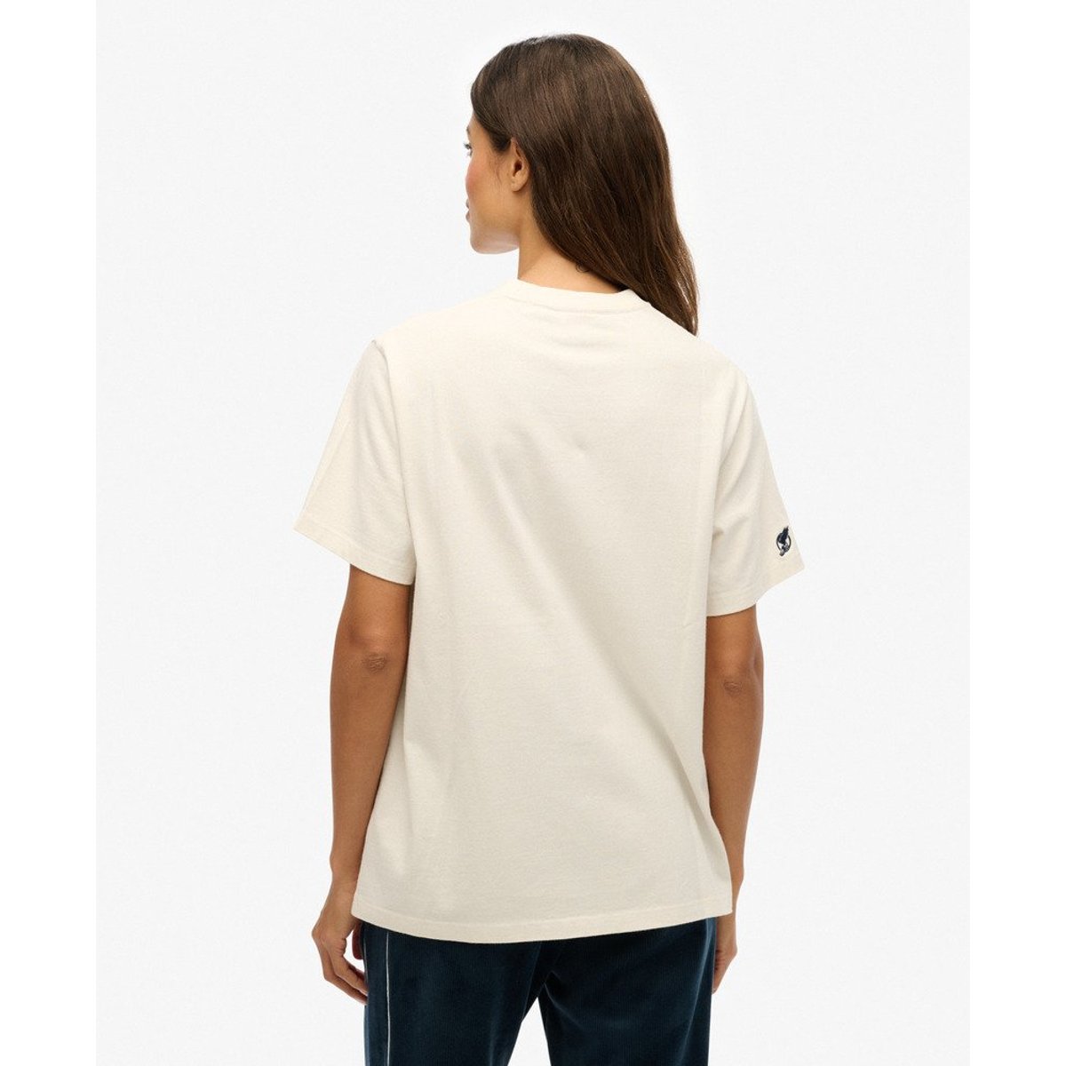 T-shirt oversize Athletic Essentials blanc cassé os du désert, SUPERDRY
