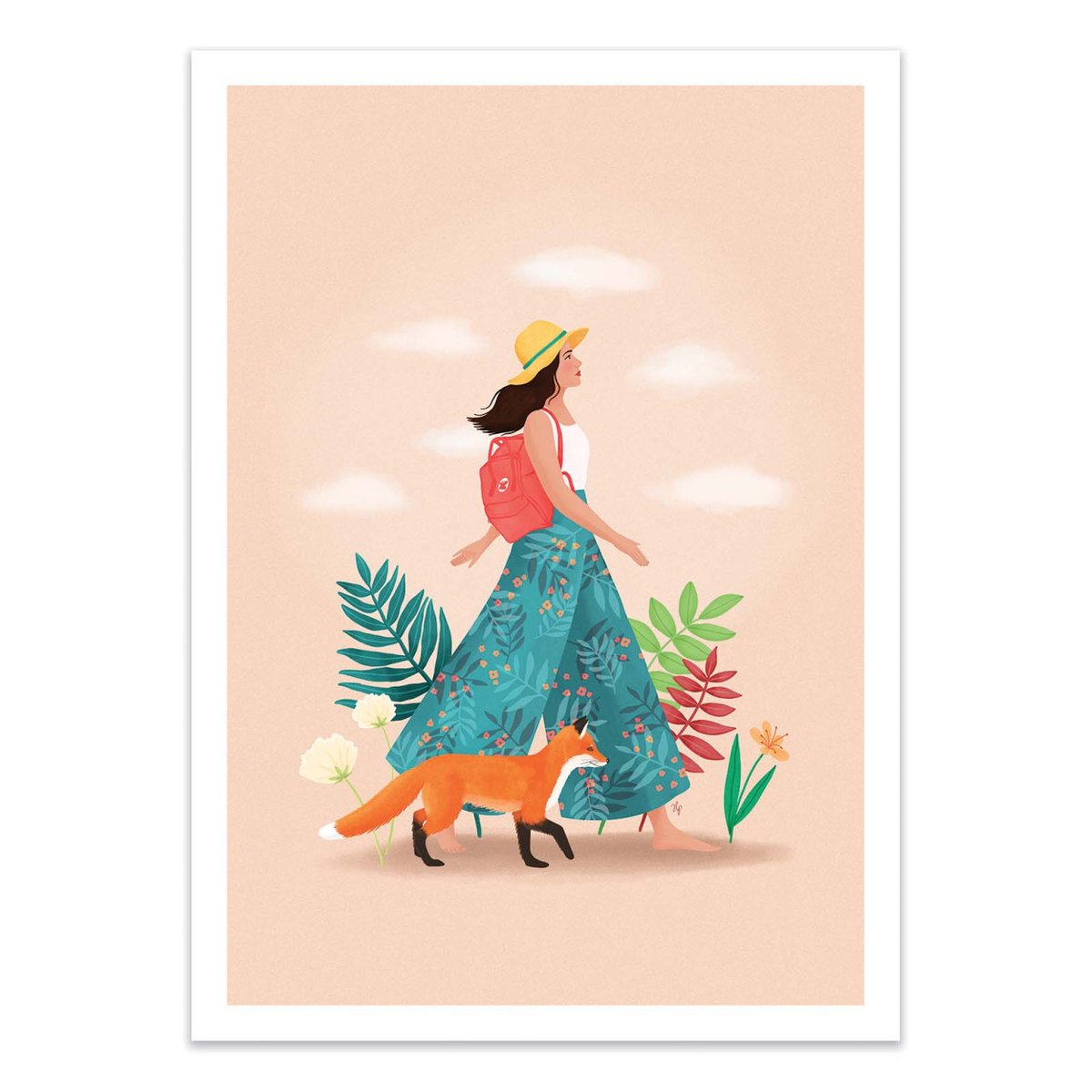 Affiche d'art - Fox - Petra Holikova orange, WALL EDITIONS