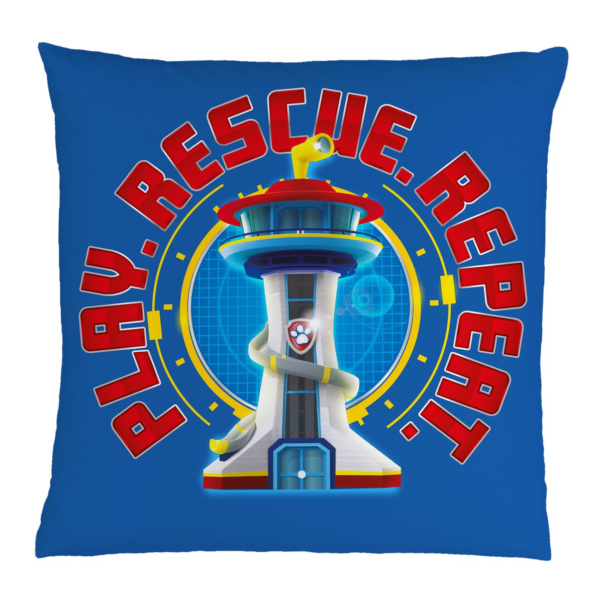 Coussin imprimé 100% polyester, READY FOR ACTION rouge, PAT PATROUILLE