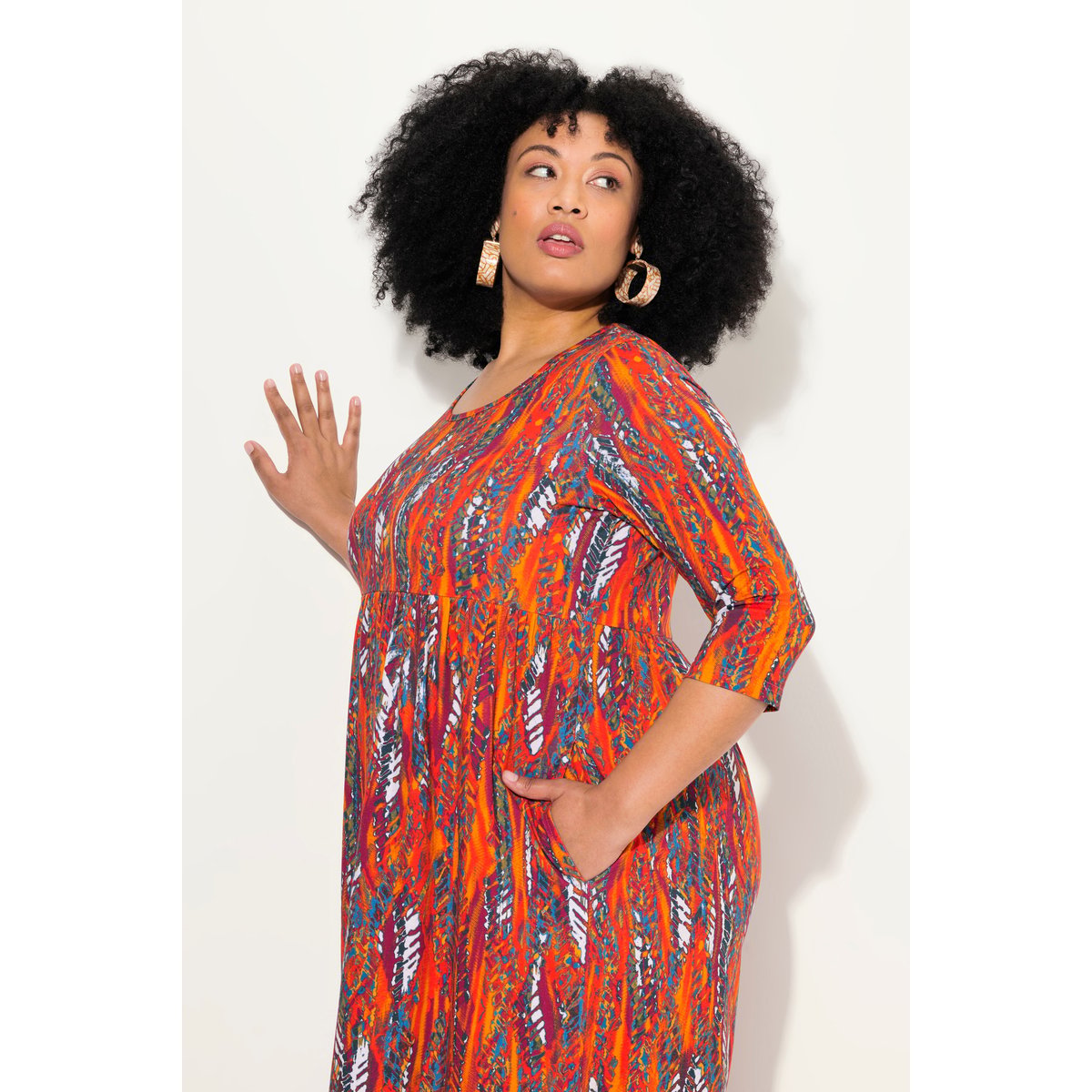 Robe maxi en jersey cannelle, ULLA POPKEN
