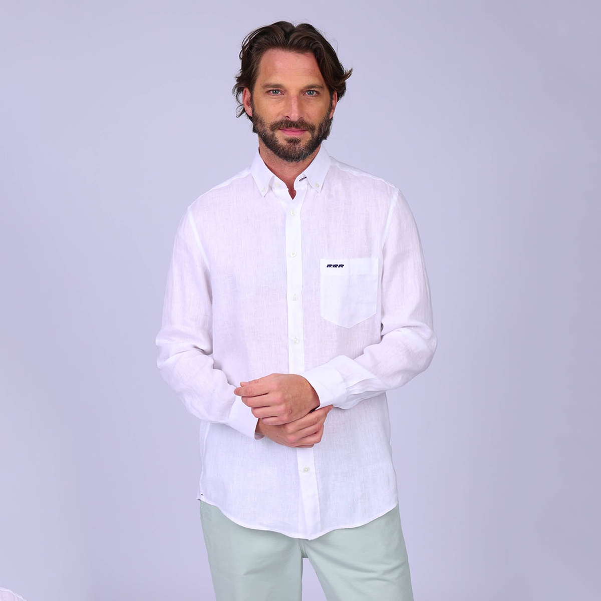 Chemise lin Gibson blanc, MISE AU GREEN