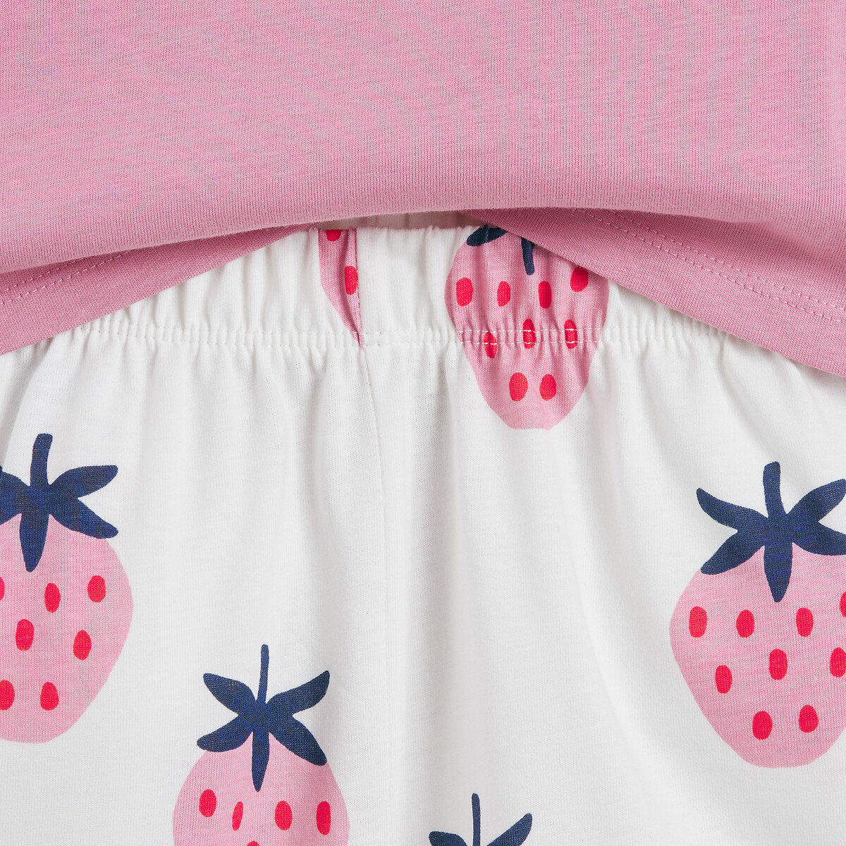 Lot de 3 pyjashorts coton marine + rose + écru, LA REDOUTE COLLECTIONS