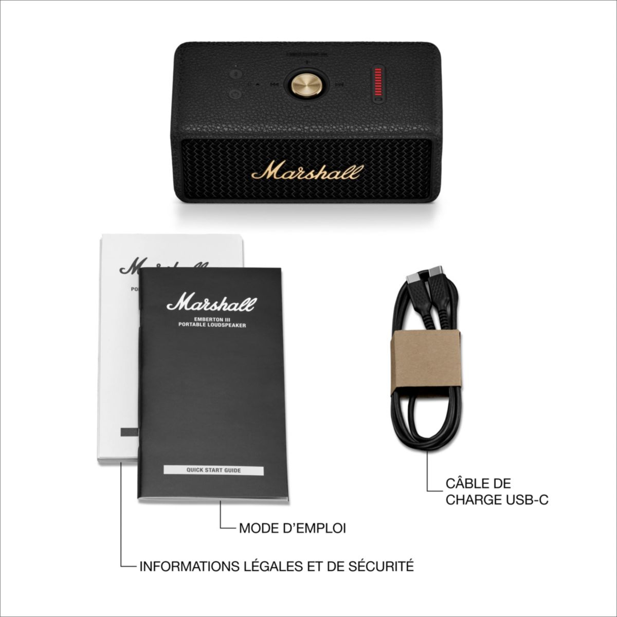 Enceinte portable Emberton III Black & Brass noir, MARSHALL
