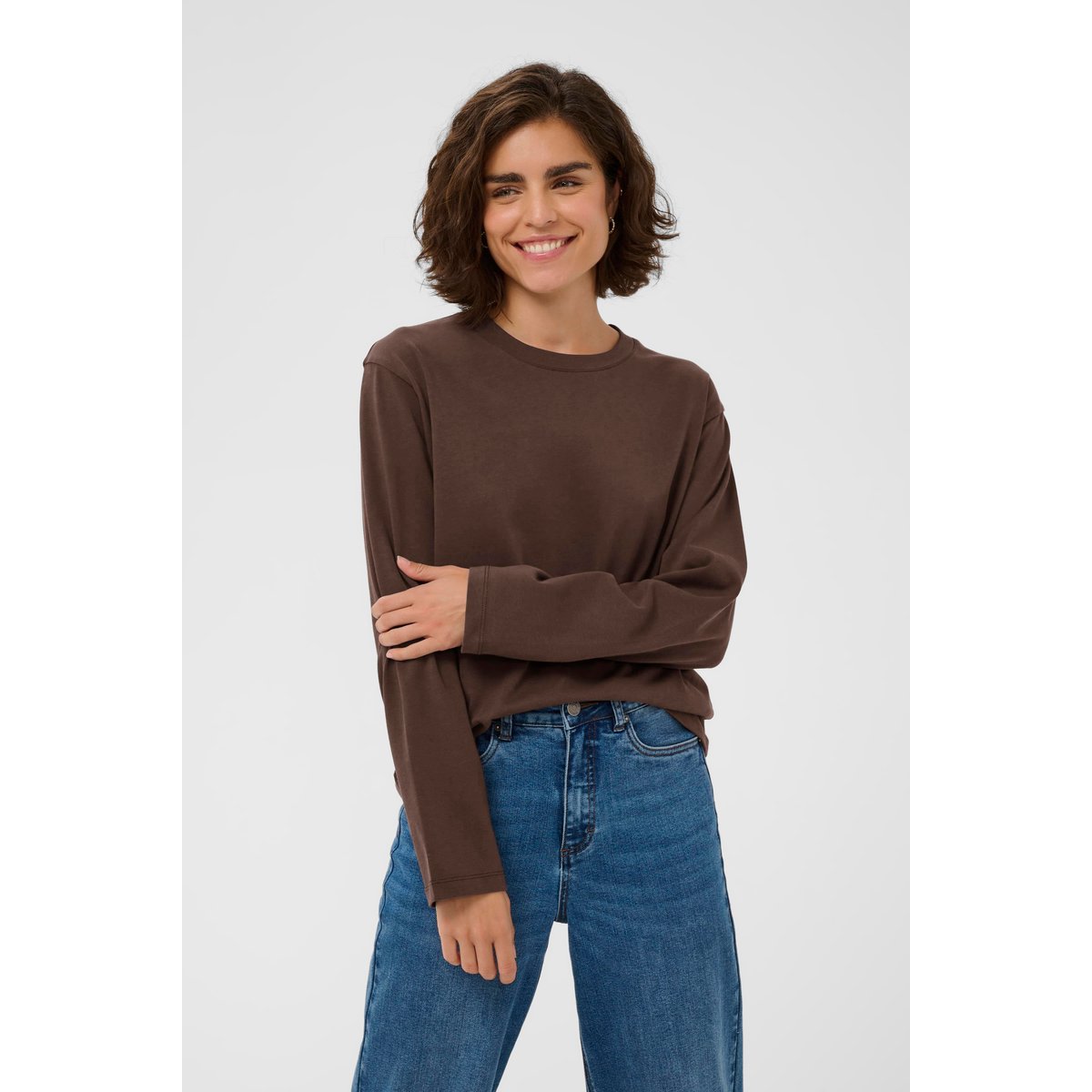 T-shirt à manches longues marron chocolate brown, KAFFE