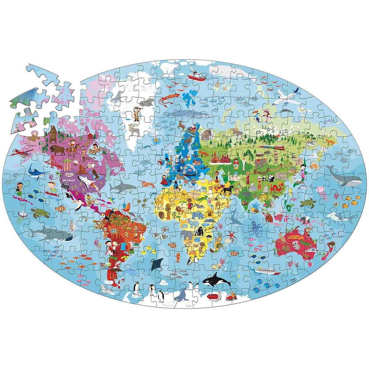 Puzzle & Livre - Voyagez, découvrez, explorez, La Terre bleu, SASSI