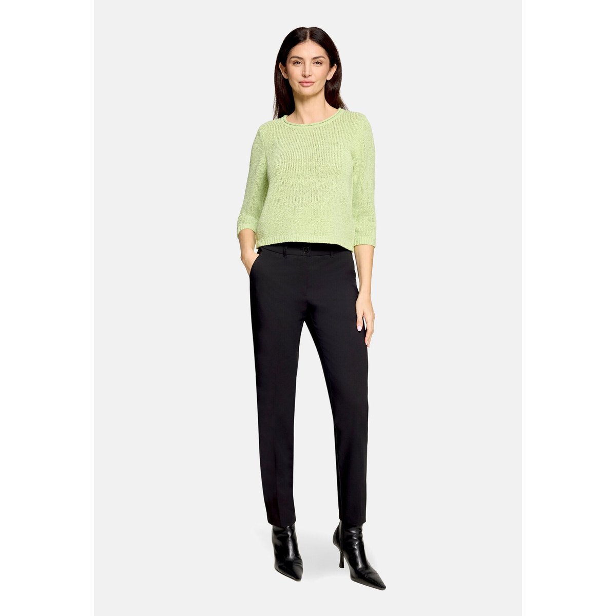 Pull-over en maille à manches 3/4 foam green, BETTY BARCLAY