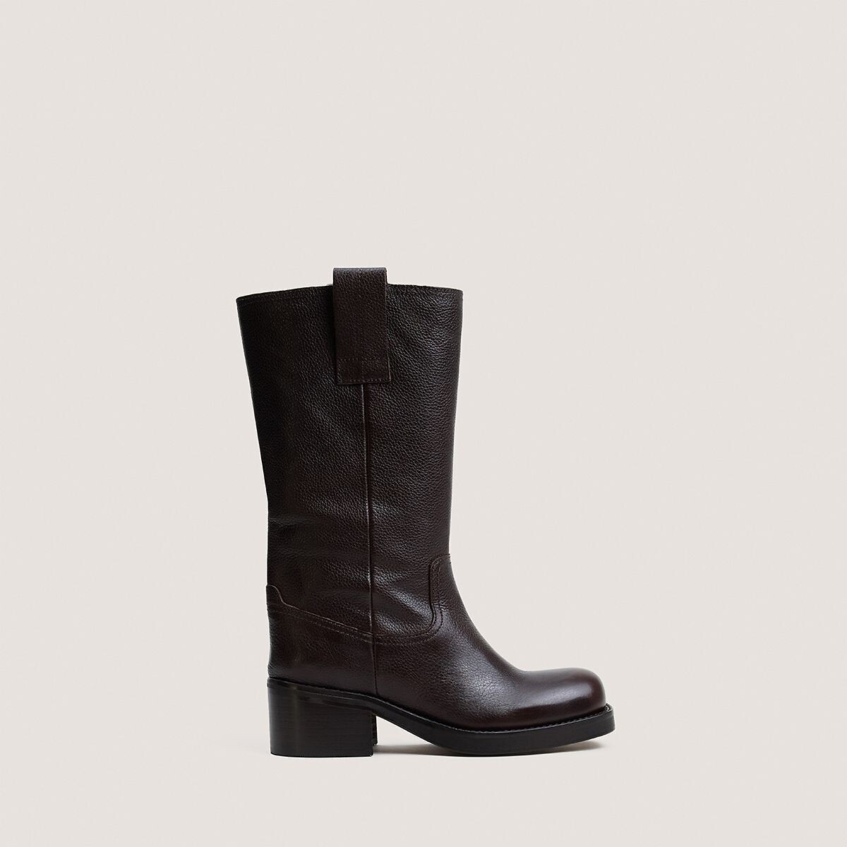 Bichette Leather Mid-Calf Boots brown, JONAK