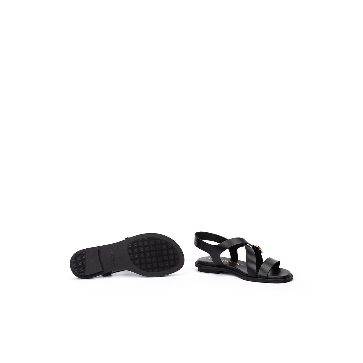 Sandales à talon cuir Mazzini black, MARTINELLI
