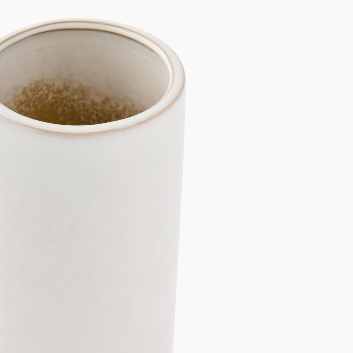 Vase droit, 10.5xH23cm, en céramique blanc, MONOPRIX
