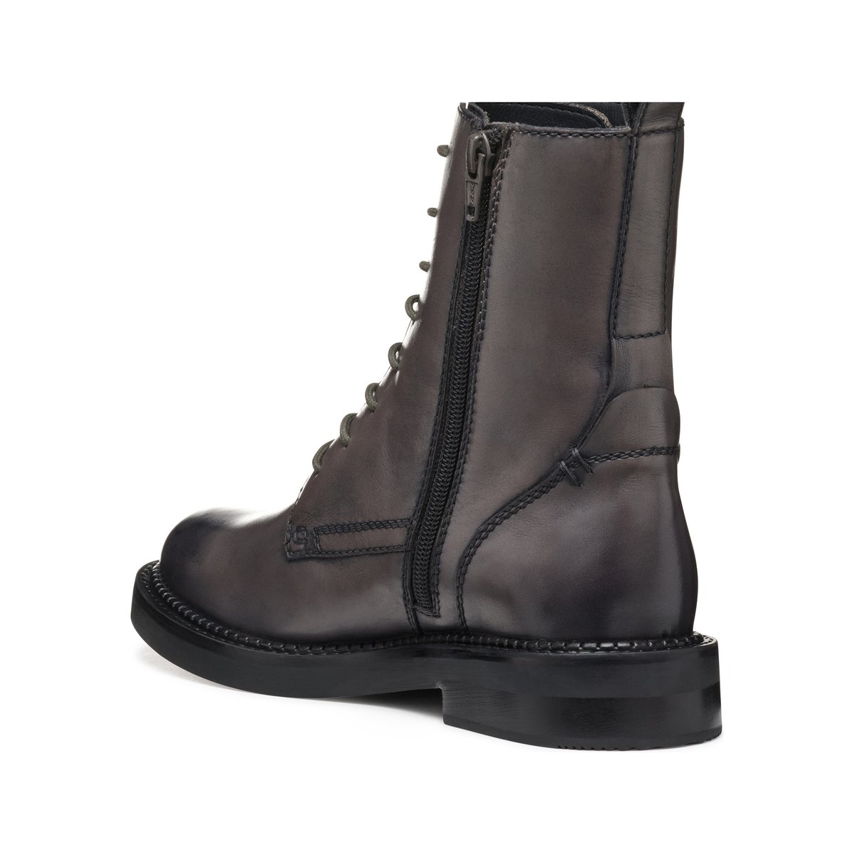Bottines lacées en cuir, SERILDA taupe, GEOX