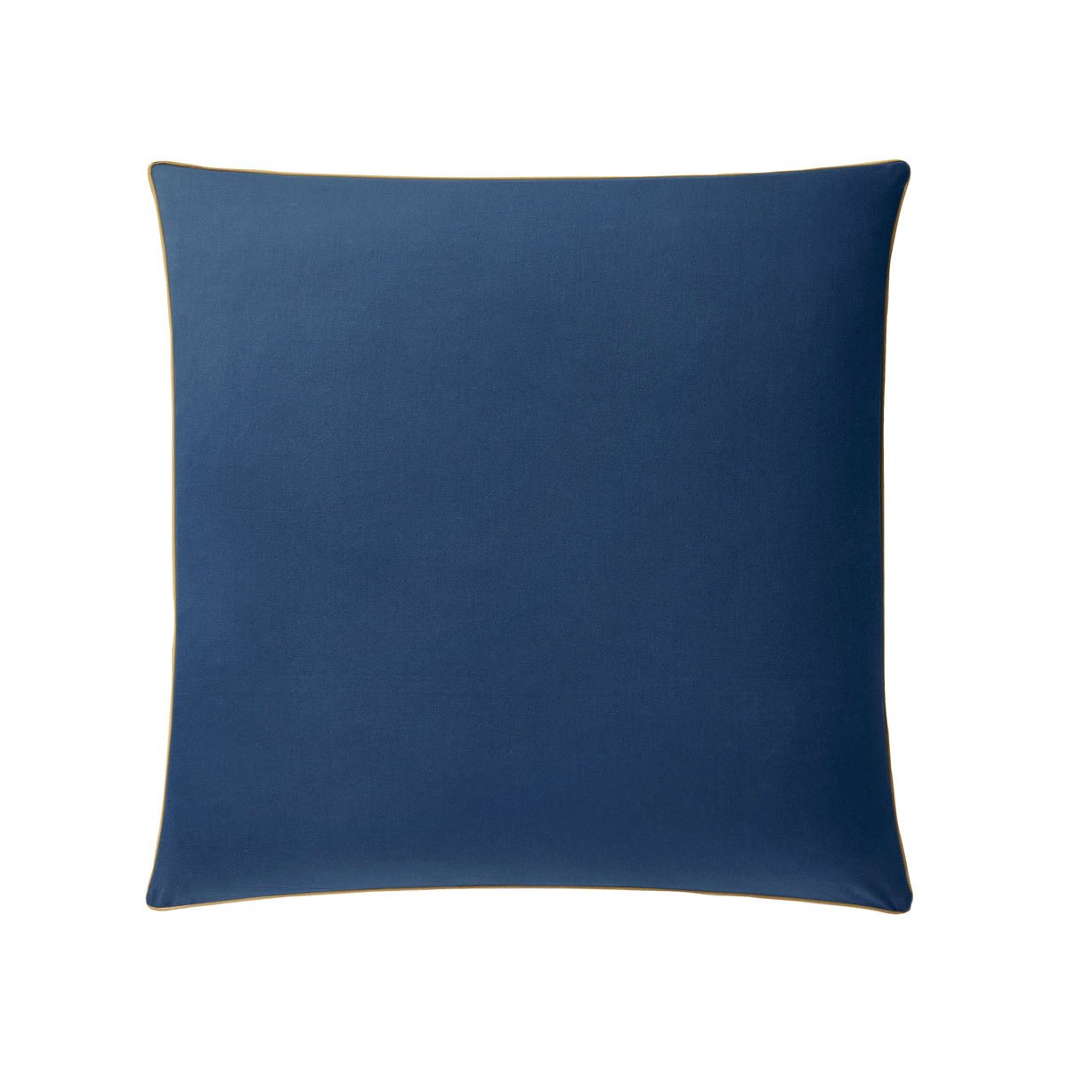 Lot de 2 taies d'oreiller en satin de coton, BLEU FLANDRES bleu marine et ocre, A DEMAIN