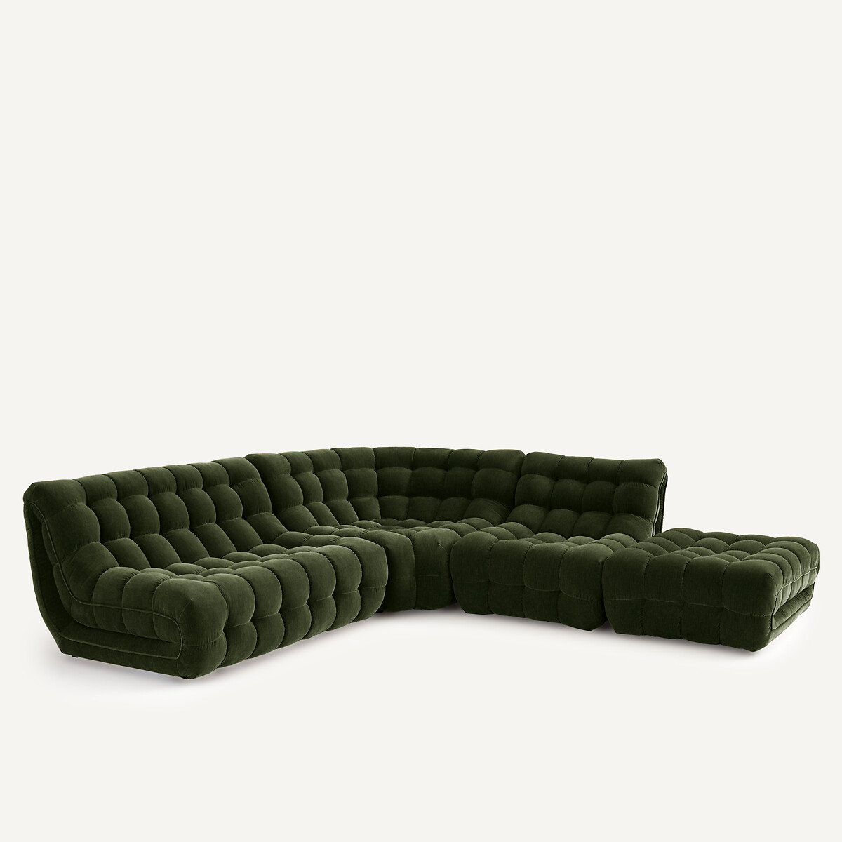Angle modulable capitonné, en velours, JUD vert olive, AM.PM