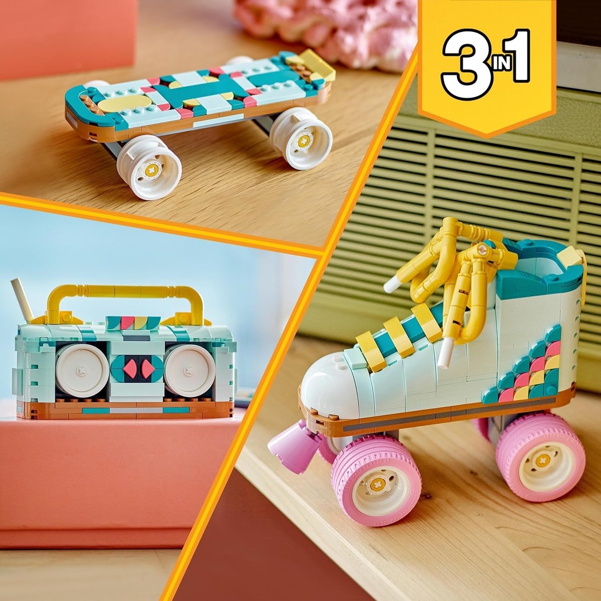 LEGO Creator - Patins à Roulettes Rétro 31148 pour Enfants multicolore, LEGO