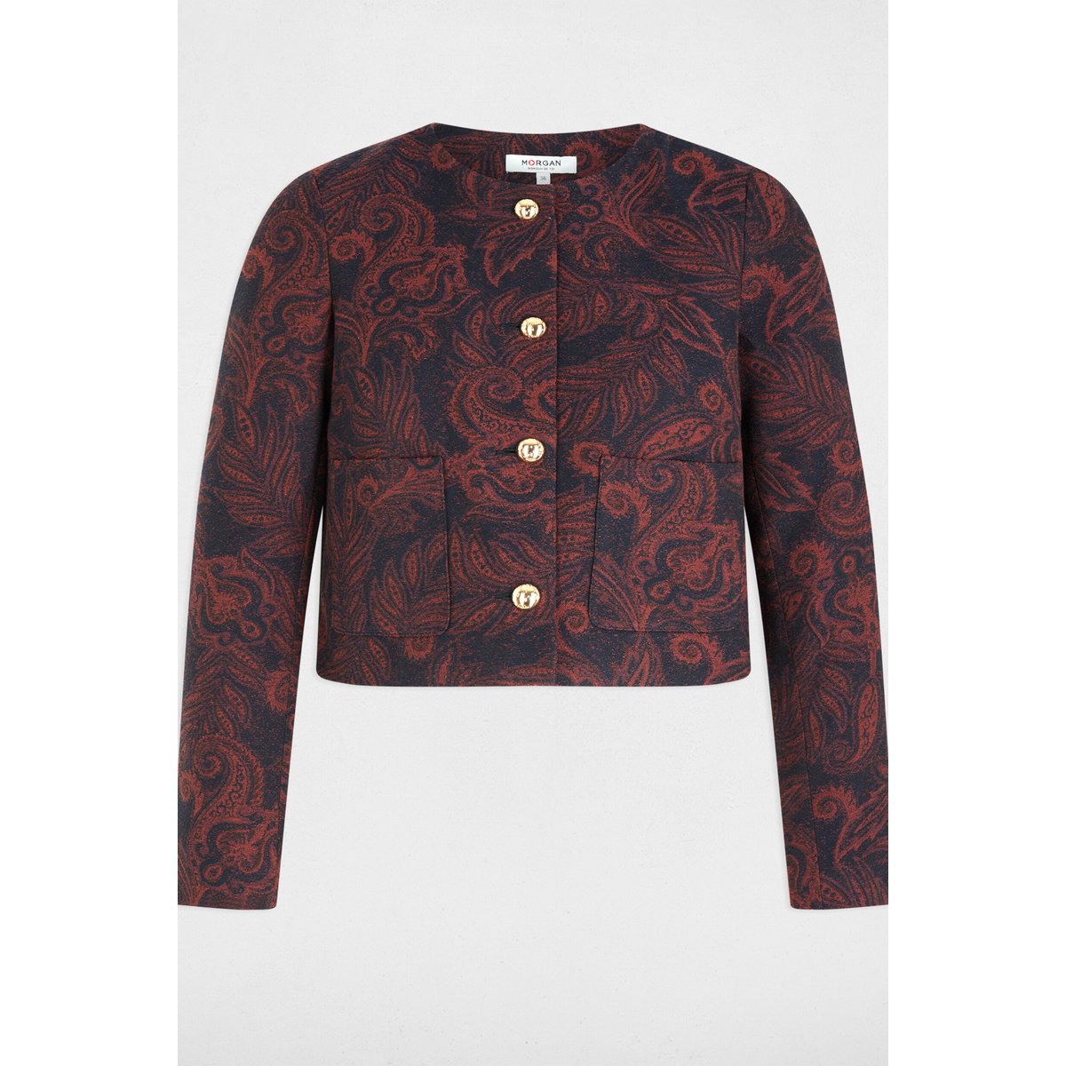 Veste droite imprimée multicolore, MORGAN
