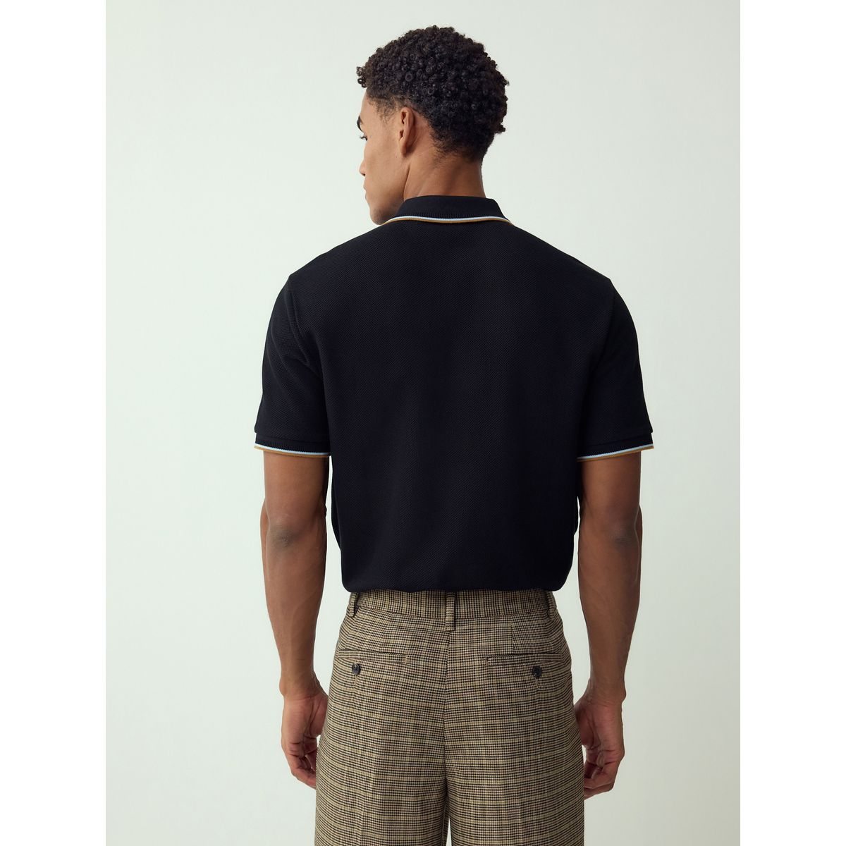 Polo manches courtes à liserés noir, NEXT