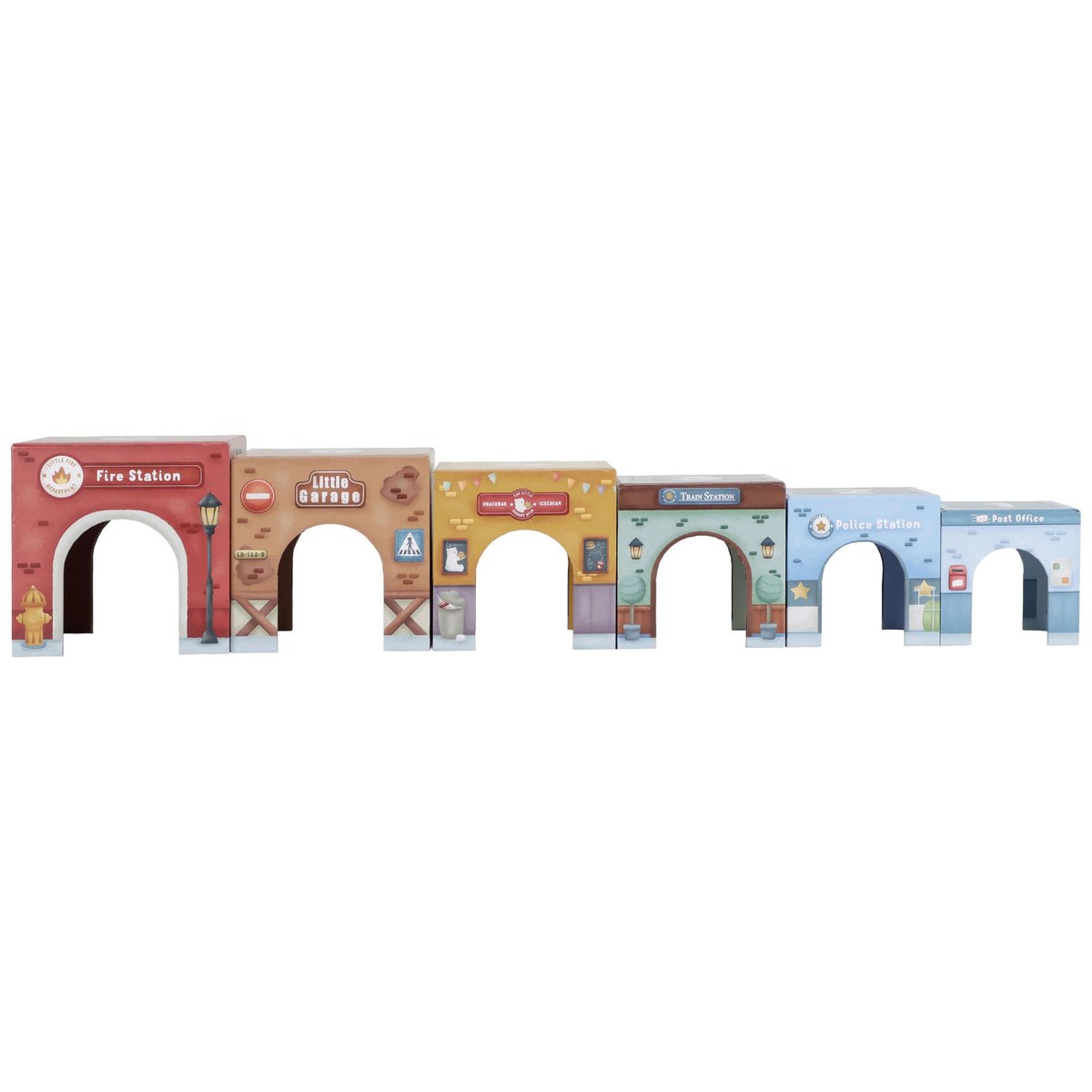 Blocs à empiler avec voitures multicolore, LITTLE DUTCH