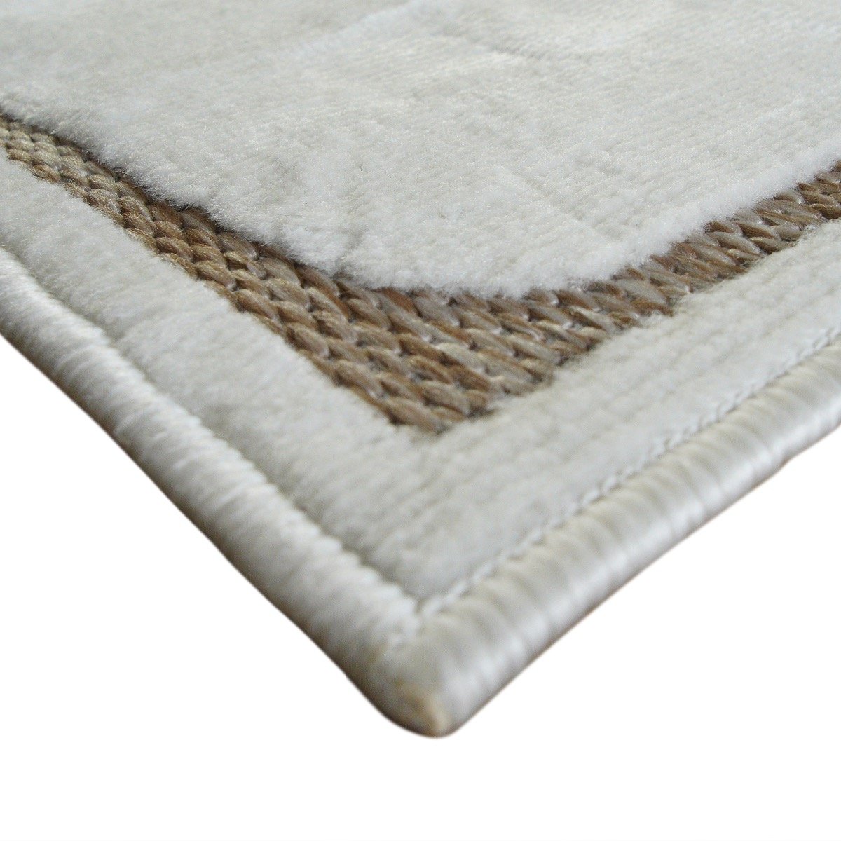 Tapis salon moderne à relief NEW AGE ICEBERG crème, THE DECO FACTORY