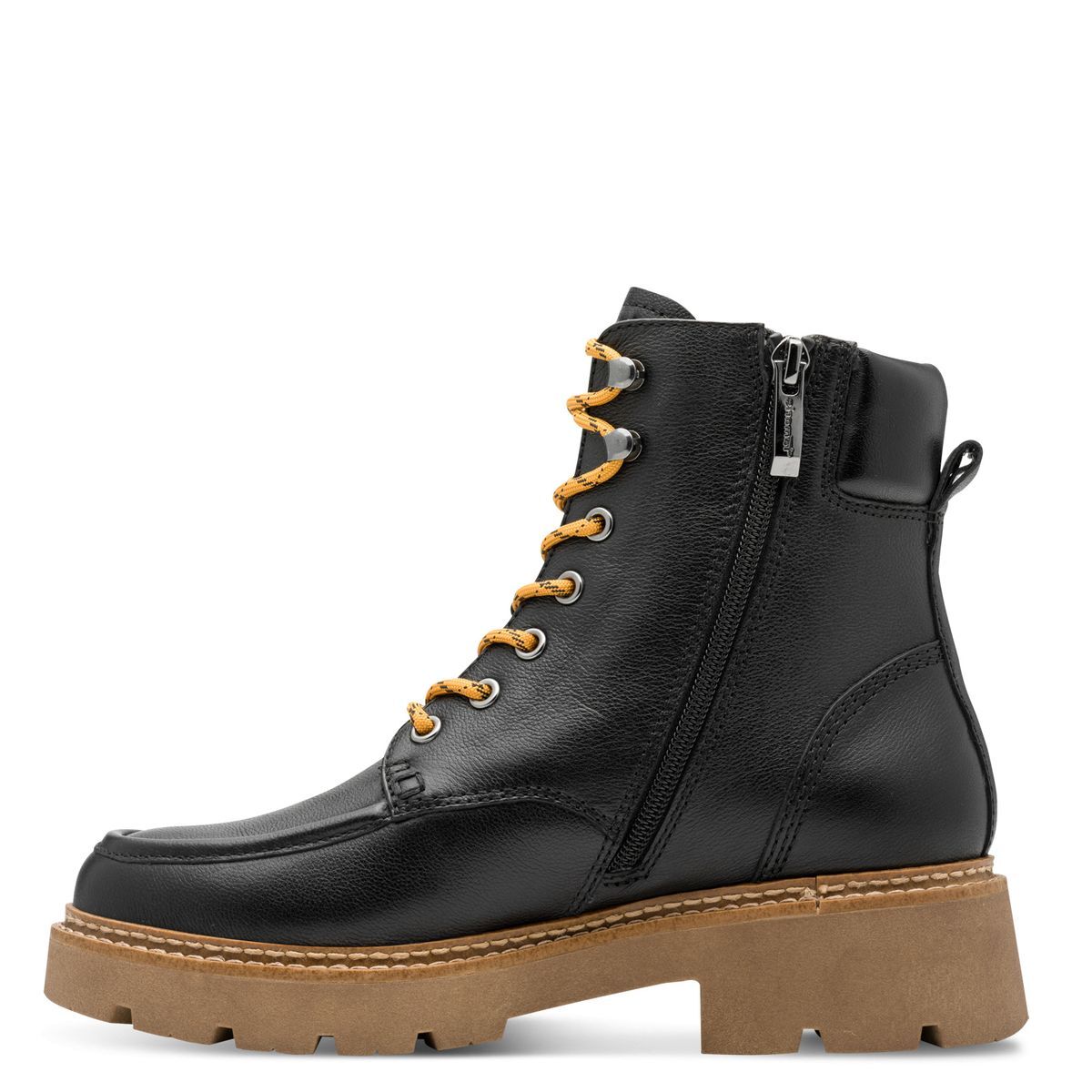 Bottine en cuir noir cuir, TAMARIS