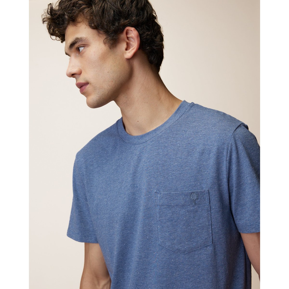 T-shirt en maille bleu, FAGUO
