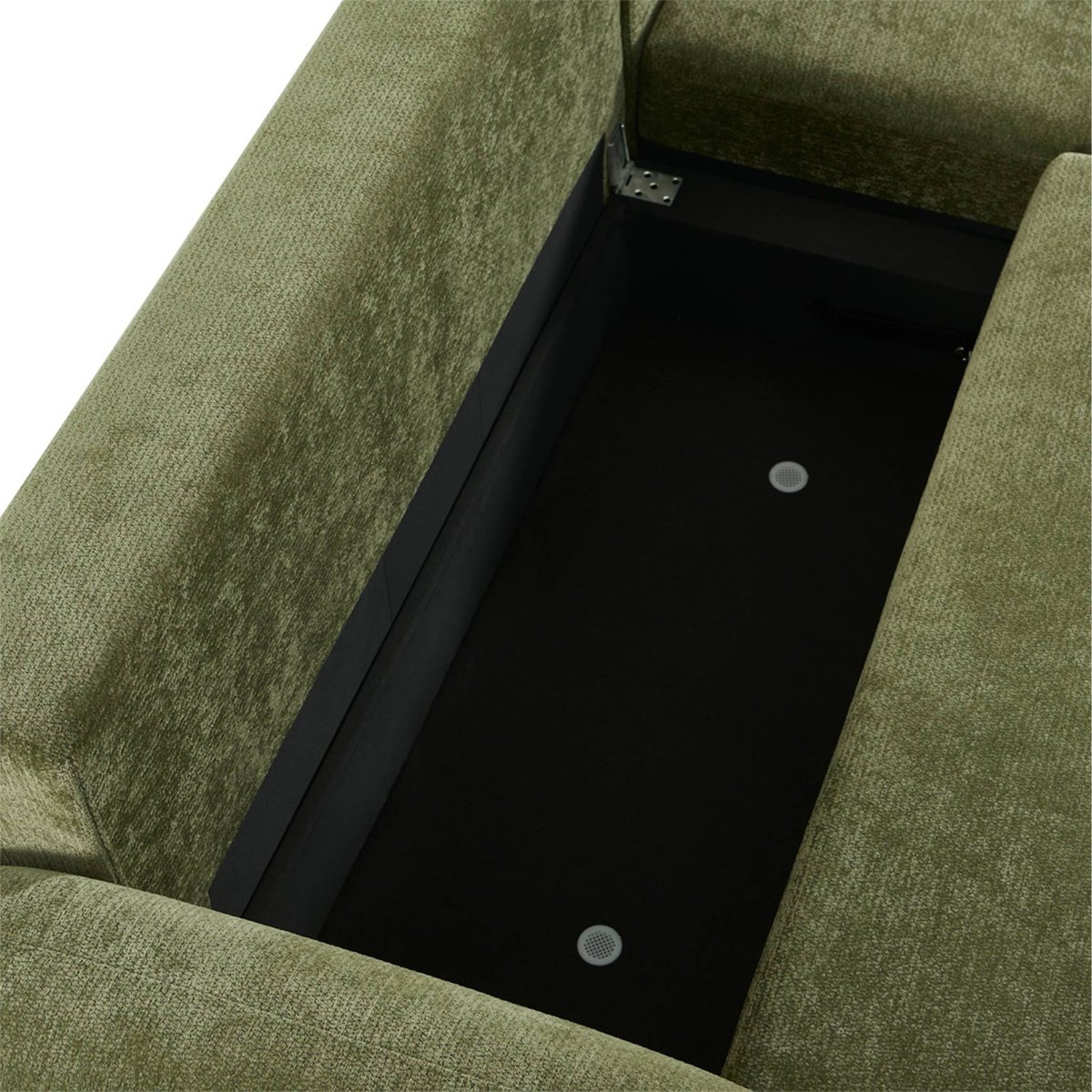 Canapé d'angle réversible convertible 3 places tissu avec coffre NOUMA vert, SWEEEK