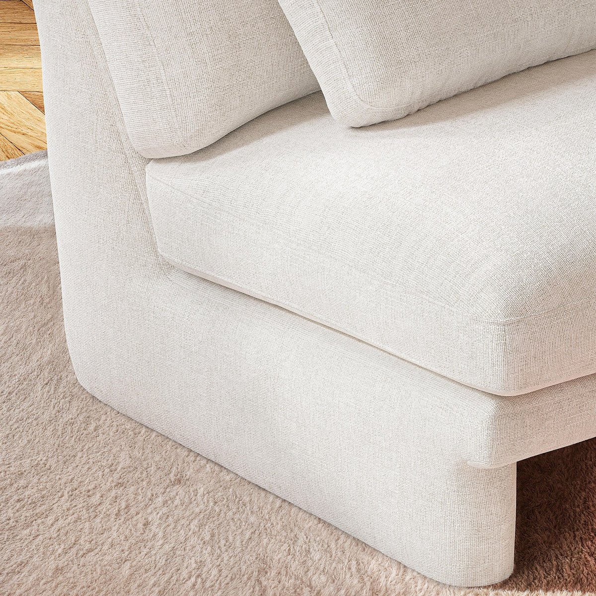Fauteuil droit tissu GAETA blanc, HABITAT