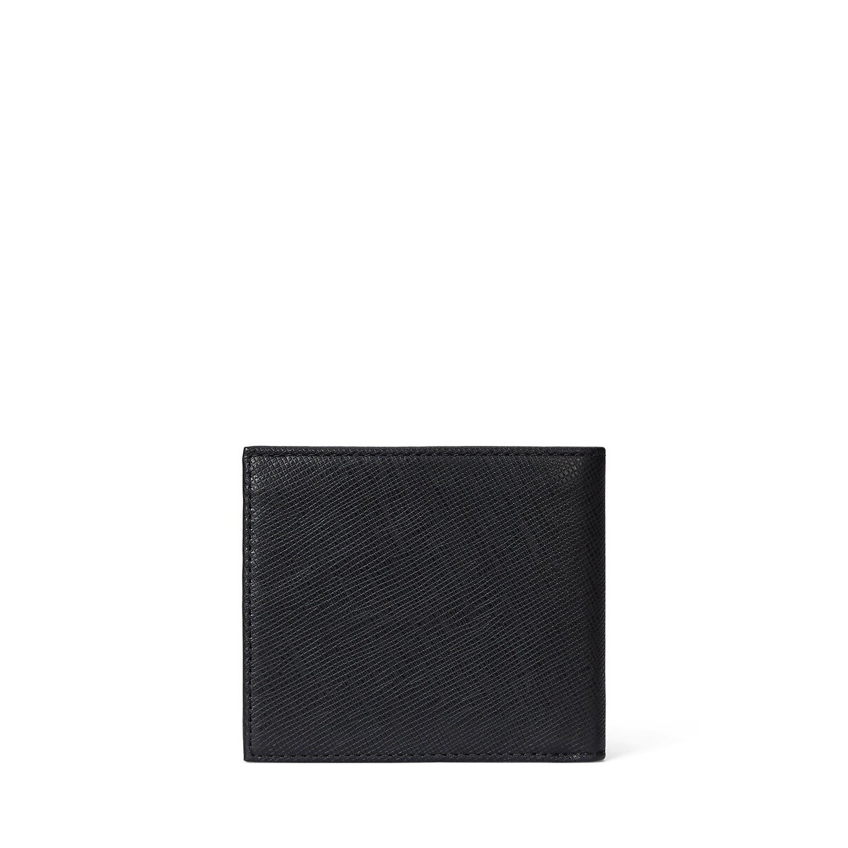 Leren portefeuille Saffiano zwart, POLO RALPH LAUREN