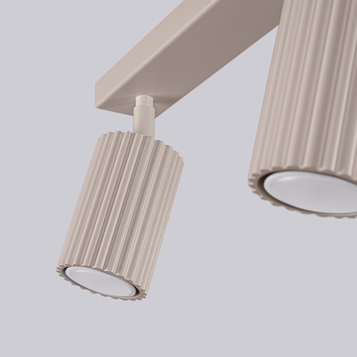 Plafonnier Aluminium Taupe GU10 3 Karbon marron, EDEN