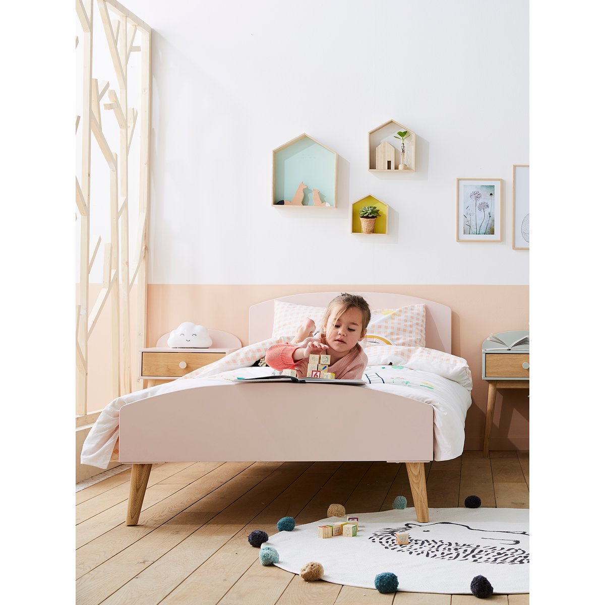 Lit enfant LIGNE CONFETTI rose, VERTBAUDET