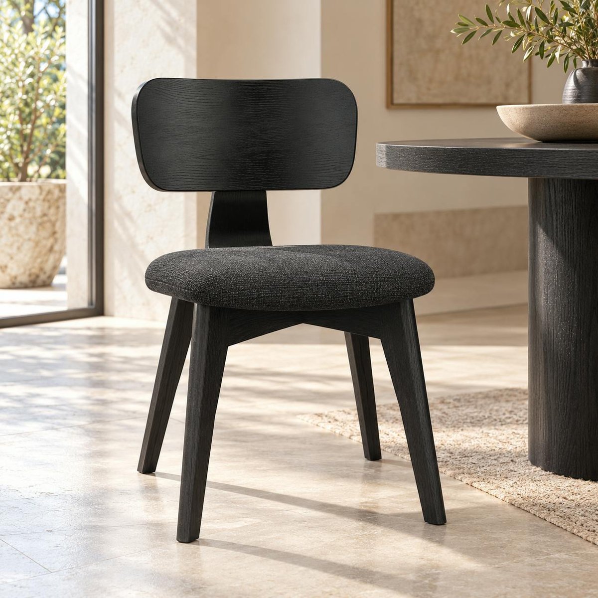 Chaise design moderne en bois (lot de 2) ORBE noir, PIER IMPORT