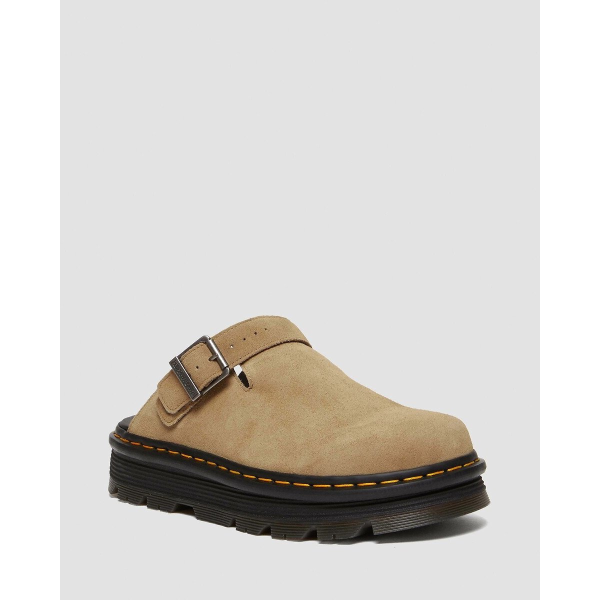 Mules Zebzag fermées en daim tan, DR. MARTENS