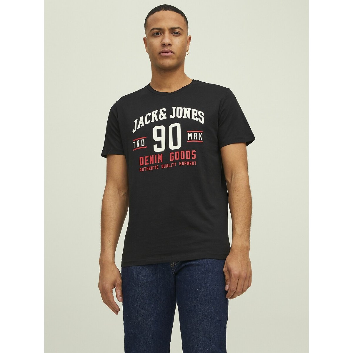 Lote de 3 camisetas negro + blanco + azul marino, JACK & JONES