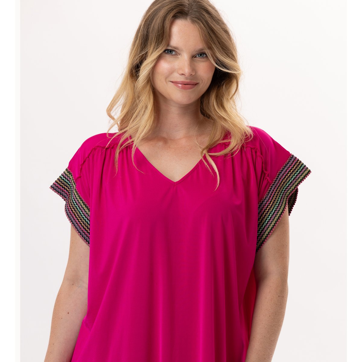 Kaftan en jersey PAMPELONNE 940 rose, LE CHAT