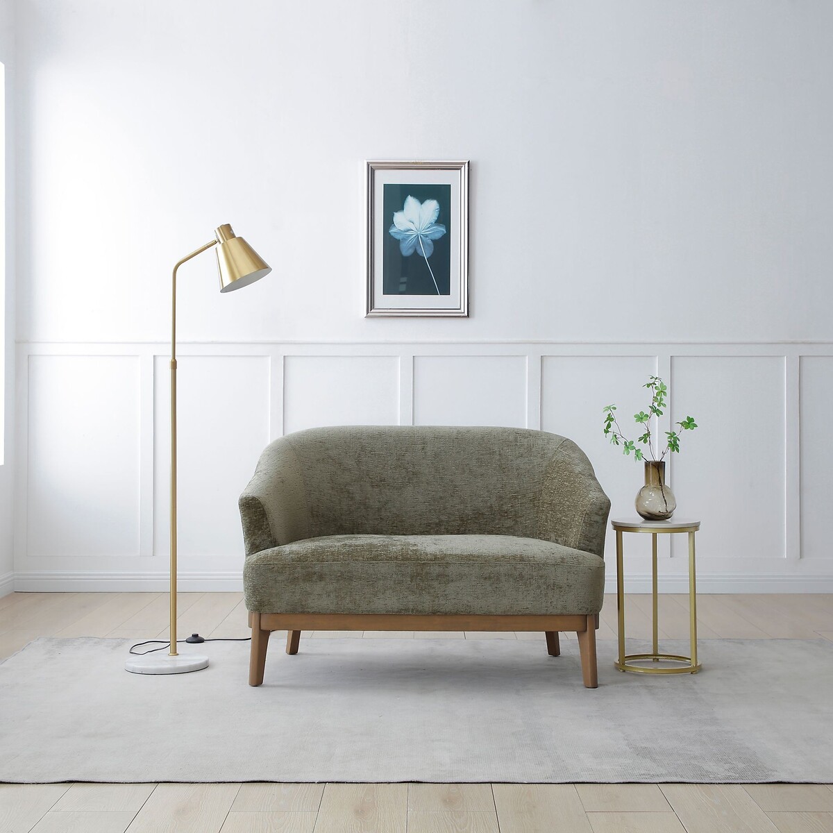 Eliana Chenille 2-Seater Accent Sofa olive, ÉDITÉ